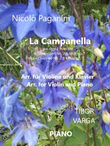 Titelseite zu Tibor Vargas Arrangement von Paganinis "Campanella" für Violine und Klavier: Klavierstimme