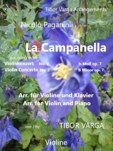 Titelseite zu Tibor Vargas Arrangement von Paganinis "Campanella" für Violine und Klavier: Violinstimme